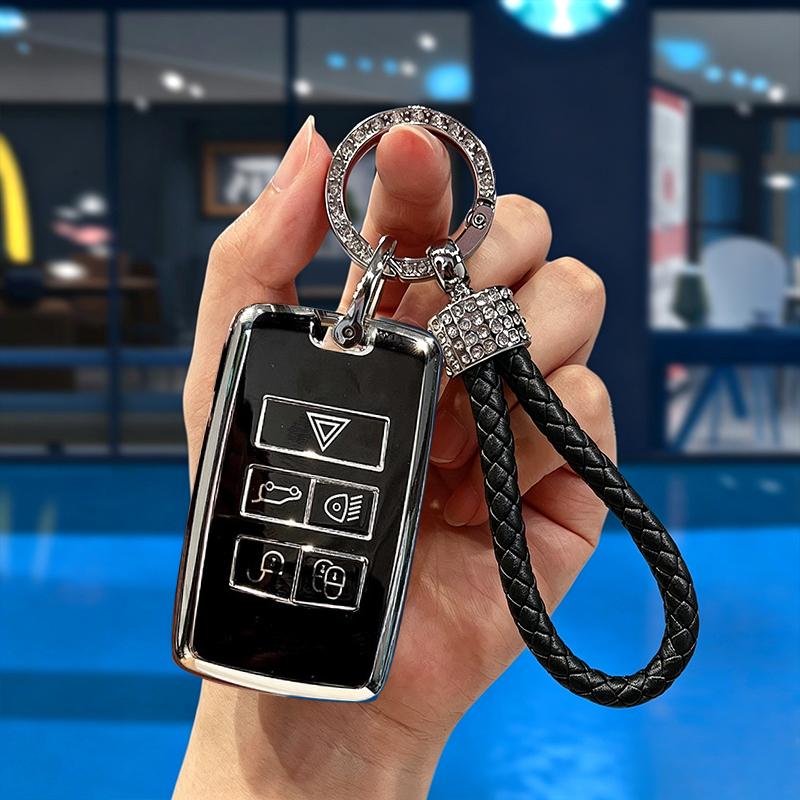 Auto Keyless For Land Rover Range Rover Evoque Discovery Sport Velar Tpu Car Key Case Cover For Jaguar Xe E-Pace Xf Keychain
