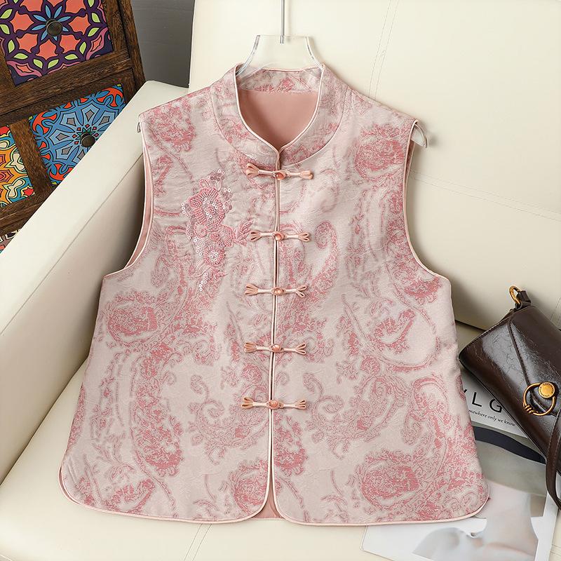 2026 Jacquard Chinese-Style Round Neck Tang Suit Vest