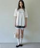 LOVLOV Pinstripe Lace Trim Shorts_Grey Stripe