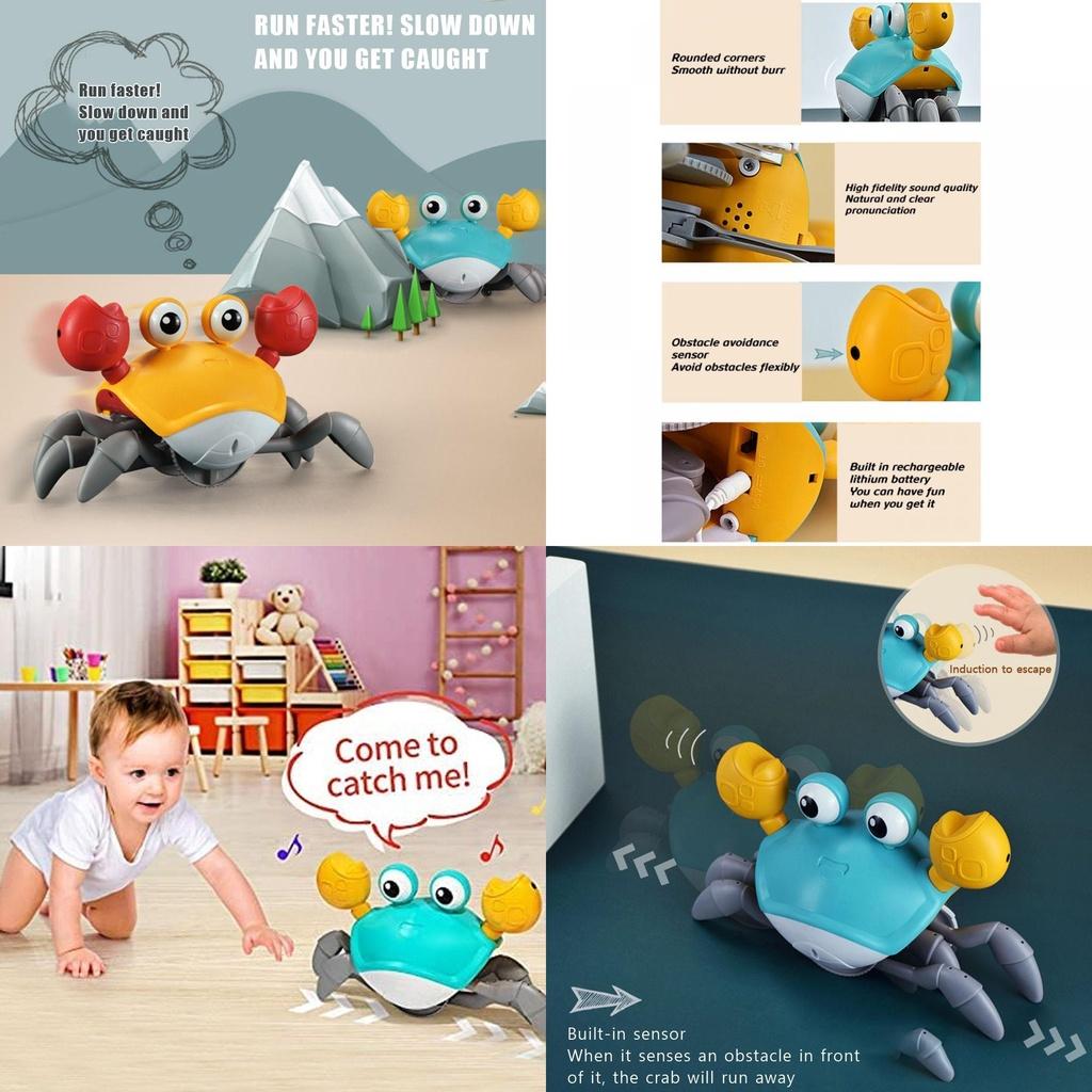 Interactive Electric Music Crab Toy With Obstacle Avoidance And Lights