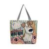 Female Jacquard Cloth Bag Handheld Large Bag Owl Embroidery Large Capacity Folding Shopping Bag Mommy Bag