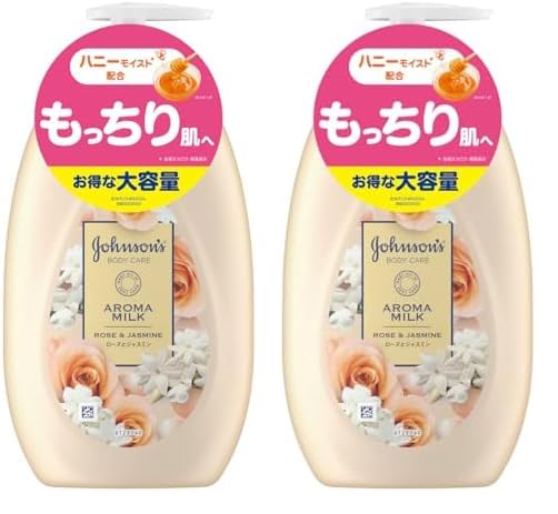 

Johnson s Body Care Extra Care Aroma Milk, 500 мл, аромат розы и жасмина, крем для тела большого объема, лосьон-молочко для тела, с дозатором, увлажняющий (х 2)
