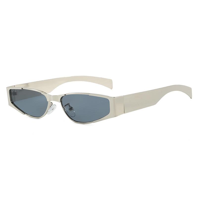

Latest Retro Candy Color Cat Eye Female Sunglasses Millennium Style Luxury Narrow Frame Rivet Outdoor Sports Punk Male Trend Gafas de sol as picture