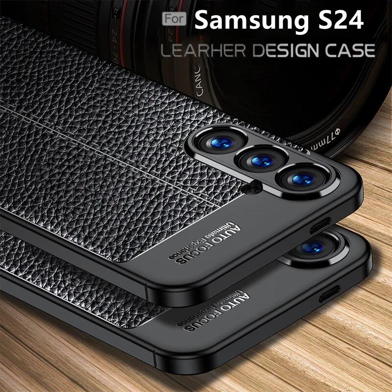 

Чехол для Samsung Galaxy S24 Samsung S24 S 24 Plus Ultra Capas, новый противоударный чехол для телефона из ТПУ, кожаный чехол для Samsung S24