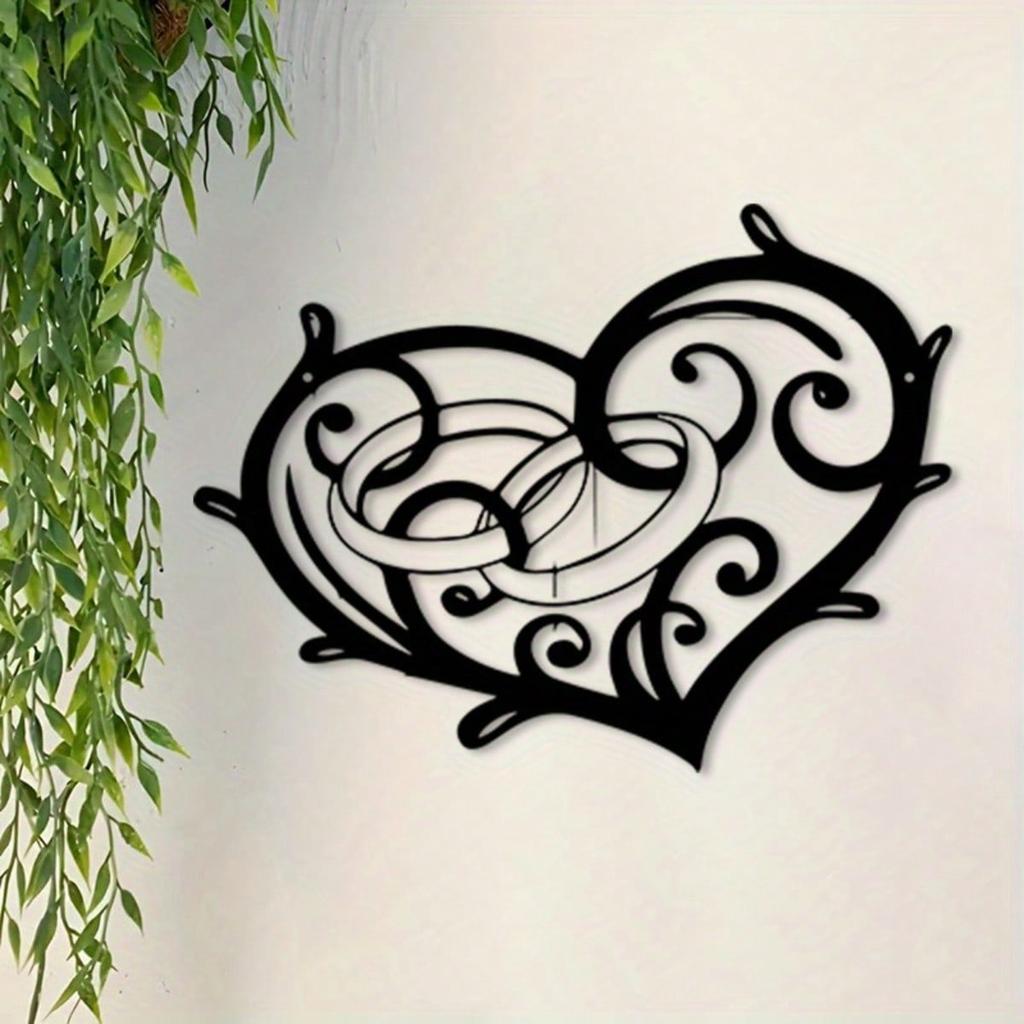 Metal Heart Wall Art Vintage Iron Wedding Decor Rustproof Home Gift
