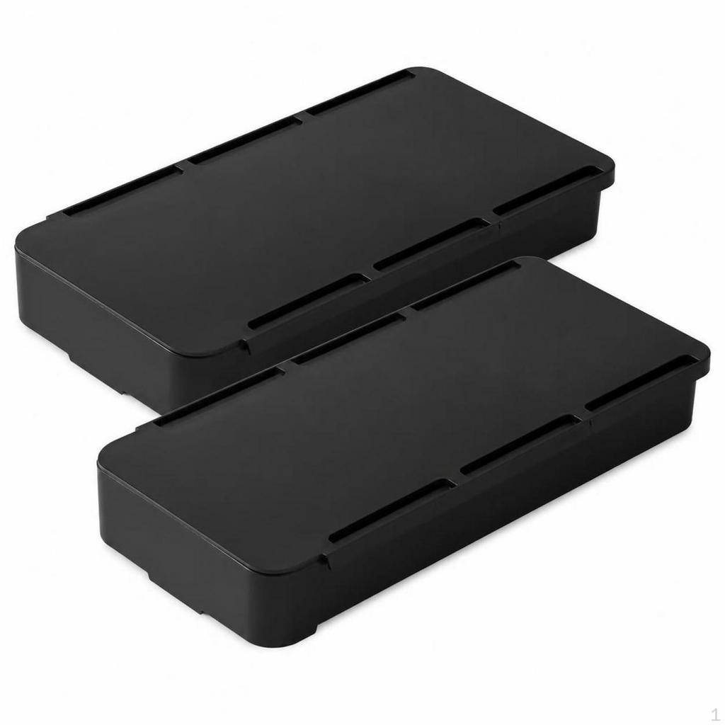 UnderDesk Adhesive Drawer Organizer, Hidden Storage Box for Home Office White Large (2Pack)