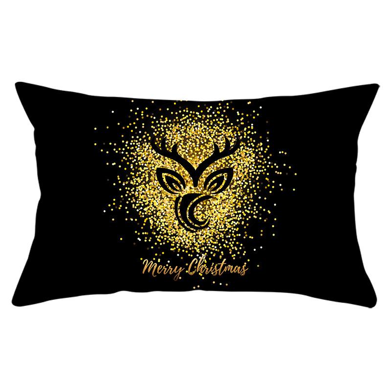 Nowa Świąteczna Poszewka na Poduszkę Lędźwiową z Mikrofibry Brzoskwiniowej Seria Czarna Poszewka z Nadrukiem Płatków Śniegu