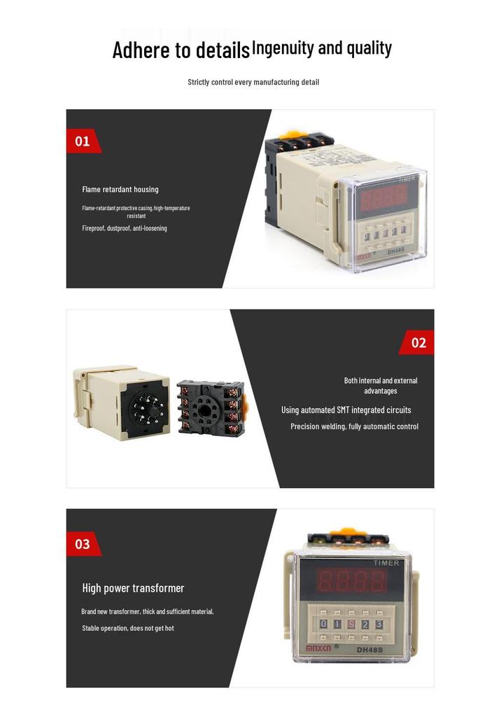 24V Digital Display Power-on Delay Timer DH48S-2ZH