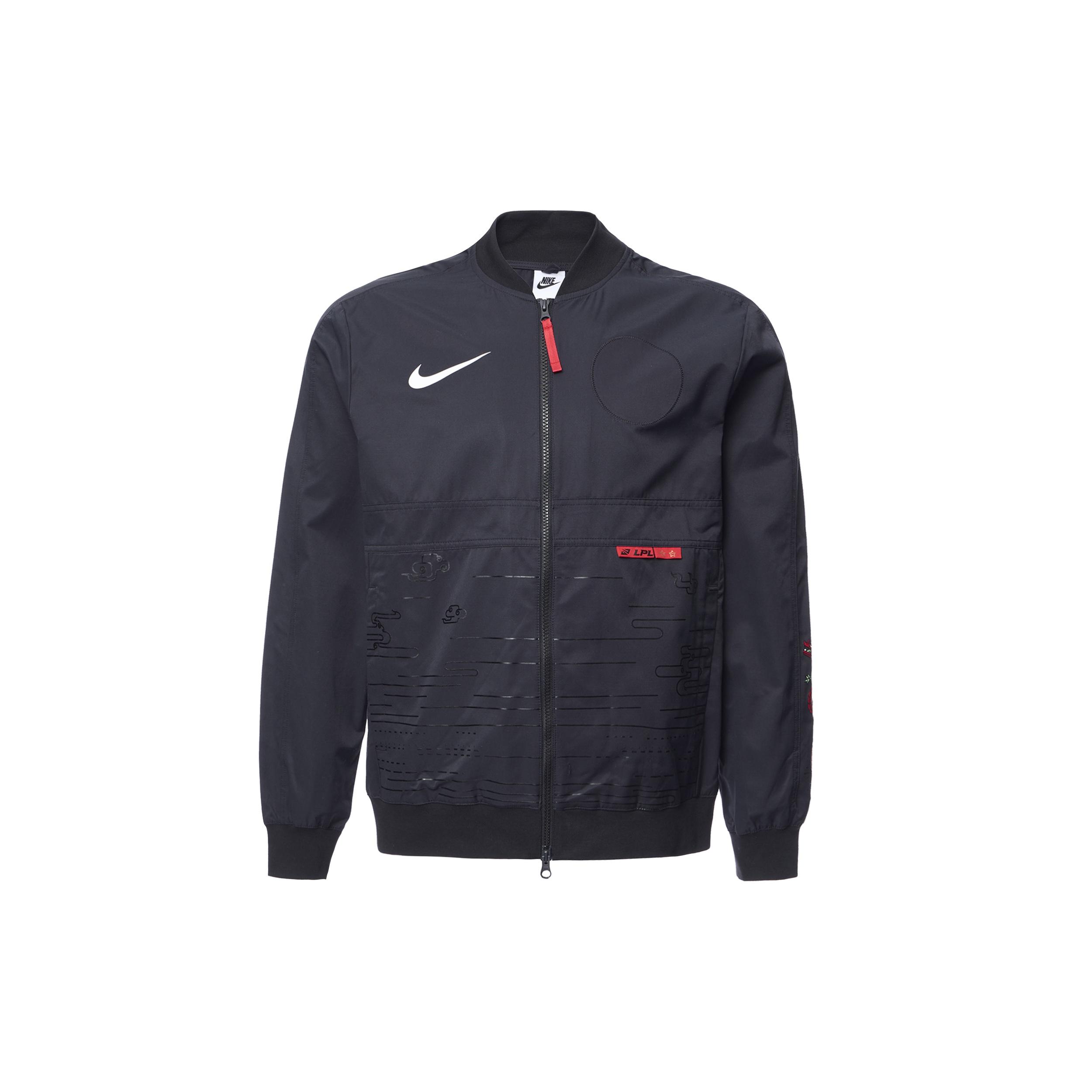 Nike x LPL Crossover 2021 tournament Logo Pattern Splicing Zipper Jacket Black Men s DO0766-010 S