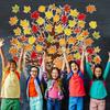 Fall Thanksgiving Season Maple Leaf Wall Stickers Paper Holiday Classroom Decor