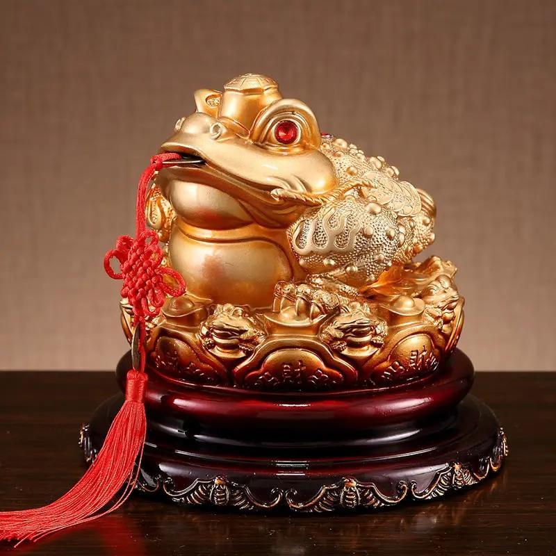 Golden Toad Ornaments for Household Decoration, Large Piggy Bank, Golden Toad, Office, Shop Opening Gifts, New