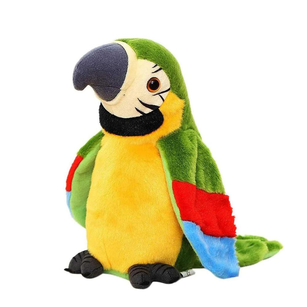 Talking Parrot Repeat What You Say Electronic Record Bird Shake Wings Plush Interactive Toys for Kids Christmas Birthday Gift