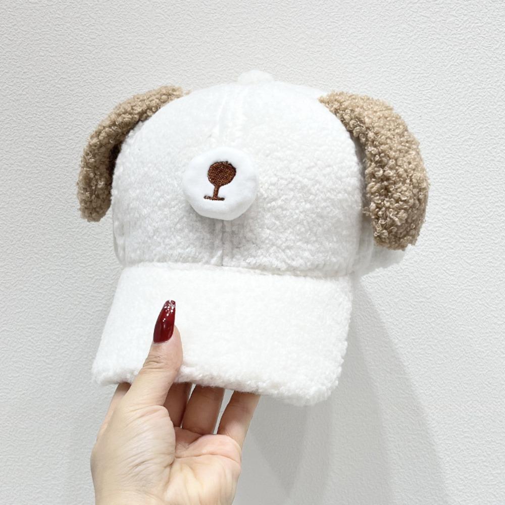 Doggie Ear Lamb Wool Baseball Cap Thicken Winter Peaked Cap Cute Puppy Baseball Hat Outdoor