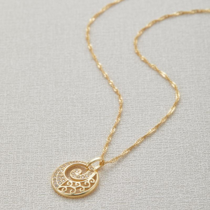 1 Pc Luxury Golden Color Hollow Floral Pattern Necklace Boho Pendant Bride Wedding Jewelry Valentine'S Day Jewelry Gifts