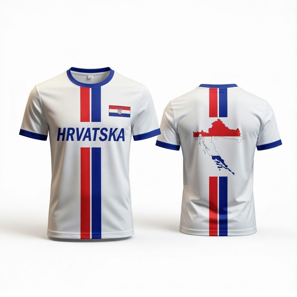 Maglia Stampa Bandiera Croata Traspirante ad Asciugatura Rapida per Esterno Abbigliamento da Allenamento Uomo e Donna Calcio Sport Regalo Magliette