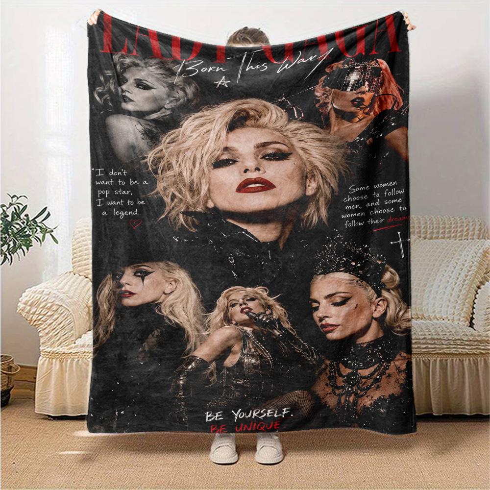 Gaga Print Flannel Blanket High Quality Warm Comfortable Cover for All Seasons Perfect for Gifts Home Decor