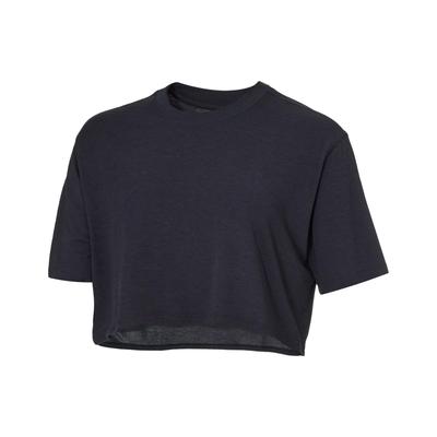 Meridian Round Neck Solid Loose Short Sleeve Regular T-Shirt Women Tops Black 6000860-001