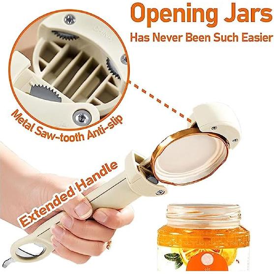 3 In 1 Retractable Jar Opener for Weak Hands, Multifunctional Magnetic Adjustable Stainless Steel Bottle Opener Can Opener Easy To Use for Children,