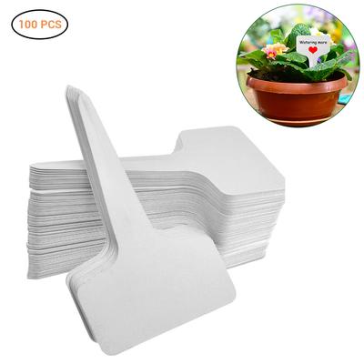 100 Stück PVC Gartenetiketten Weiß Gartenarbeit Pflanzensortierung Schild Etikett Ticket Kunststoff Beschreibbare Platte