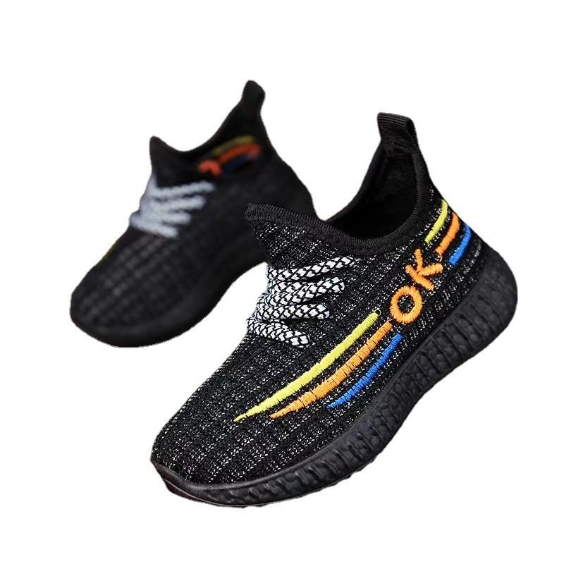 Leichte Netzstrick Kinder Sportschuhe Weiche Elastische Sohle Rutschfeste Kleinkind Laufschuhe All Match Kinder Alltagstrainer