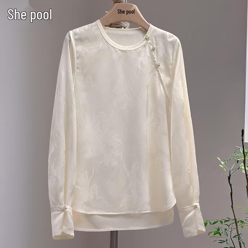 Tachi Women s Retro New Chinese Style Jacquard Shirt M