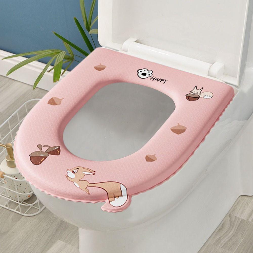 

Cartoon Cute Toilet Seat Cover With Handle Closestool Mat Universal Toilet Pad Bathroom