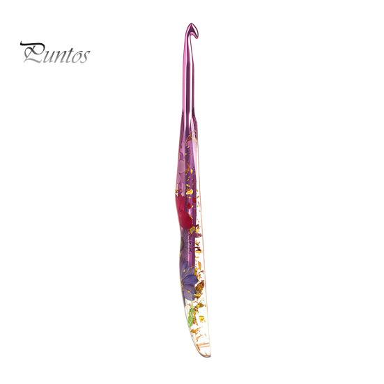 Comfortable Grip Crochet Hook Resin for Beginners, Crocheting Lovers, 2.0mm-8.0mm Ergonomic Durable with Long Floral Handle Blankets, Dolls,