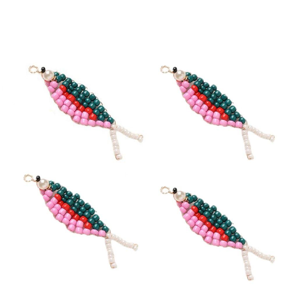 4pcs/set Cute Earring Accessories Handmade Craft 3D Fish Shaped Beads Diy Charms Colorful Cartoon Jewelry Making Material