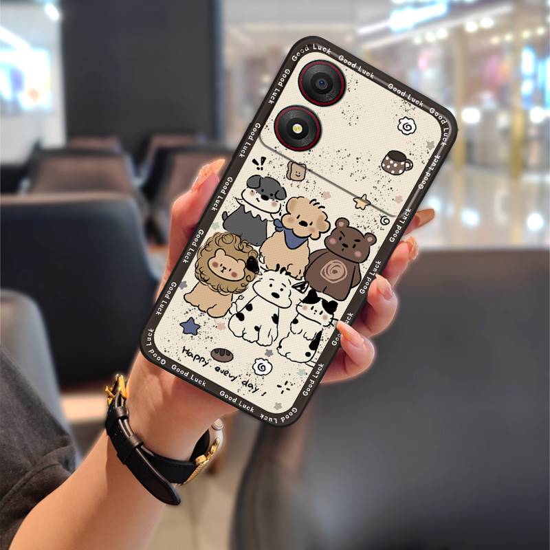 Cute Back Cover Phone Case For ZTE Blade A34 Full Wrap Phone Pouch Anti-dust Anti-knock Graffiti Fashion Design Cartoon