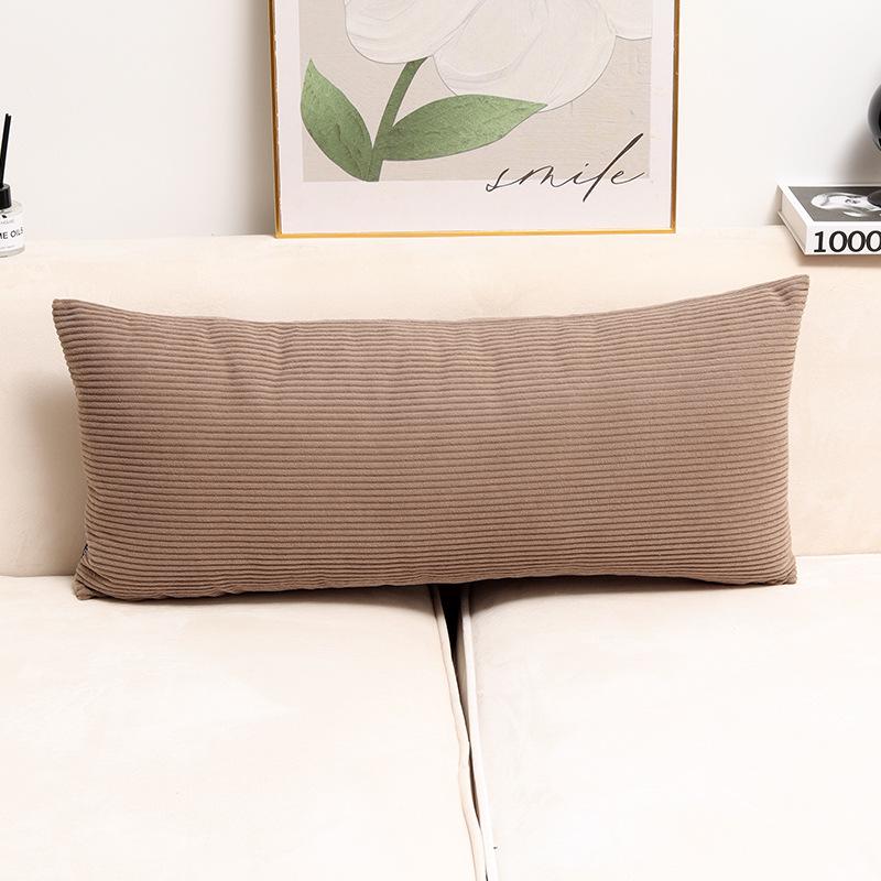 Corduroy Lumbar Throw Pillow with Removable & Washable Cover