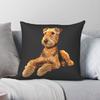 Airedale Terrier Schöner Hund Quadratische Kissenhülle Polyester Leinen Samt Muster Reißverschluss Dekoration Kissenbezug Heimkissenbezug