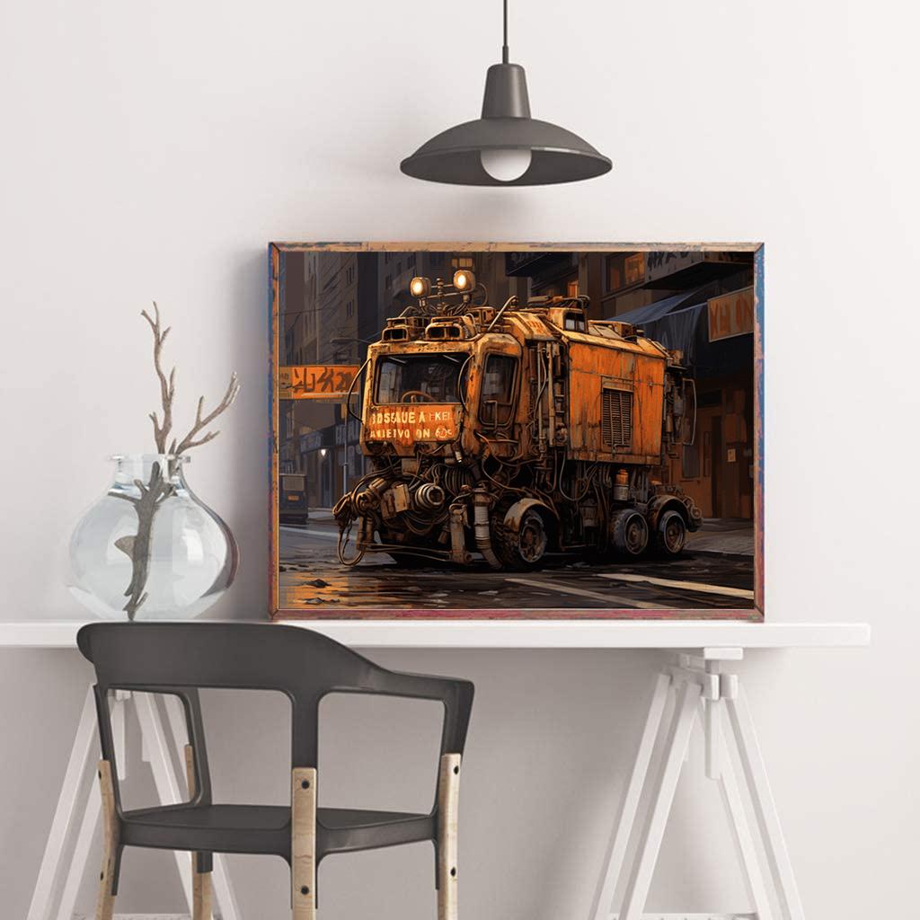 Pictură cu diamant DIY, camion casat, kit cu punct de cruce, artă mozaic, pictură cu diamant, cerc complet/pătrat, decorare a casei cu diamant