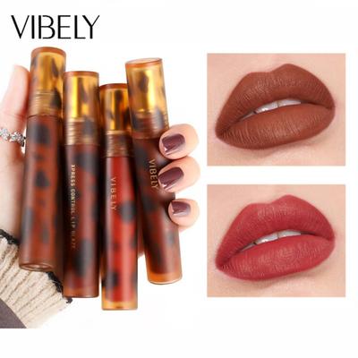 VIBELY Velvet Mist Matte Amber Glaze לא דוהה, לא נדבק כוס, צבע, בוץ שפתיים