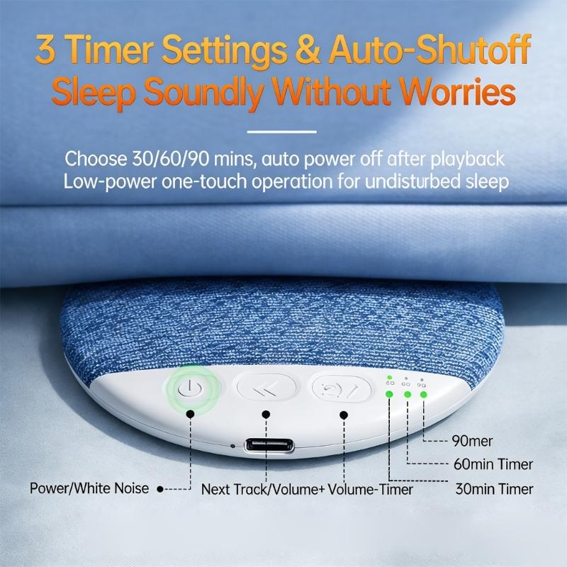 Thin Bone Conduction Bluetooth-compatible Speaker For Pillow Under Sleep With Built In White Noise & Natural Sounds