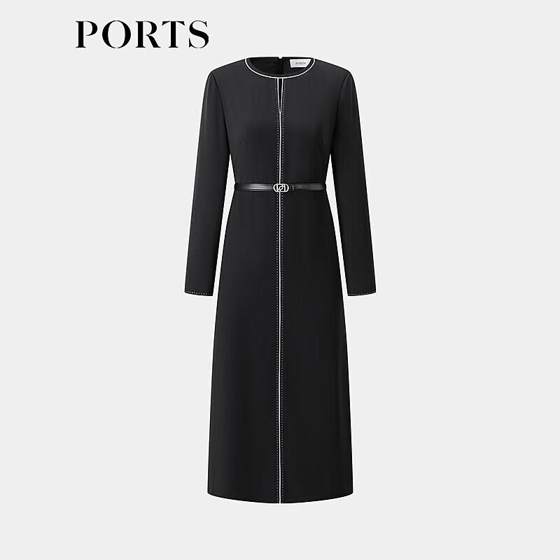 PORTS Women's Stitch-Trim Belted Dress ALQ9D035WWP063