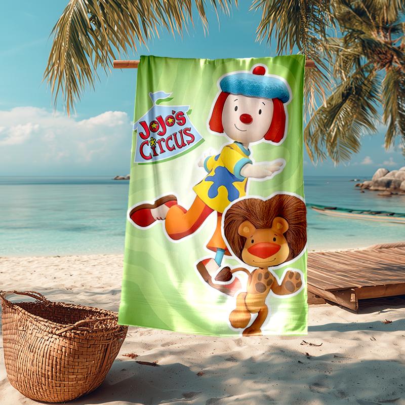 Ultra-Soft Beach Towel with JoJo's Circus Theme,Ideal for Pool - Camping, Diving - Perfect Travel Essential, Vibrant Beach Towel.