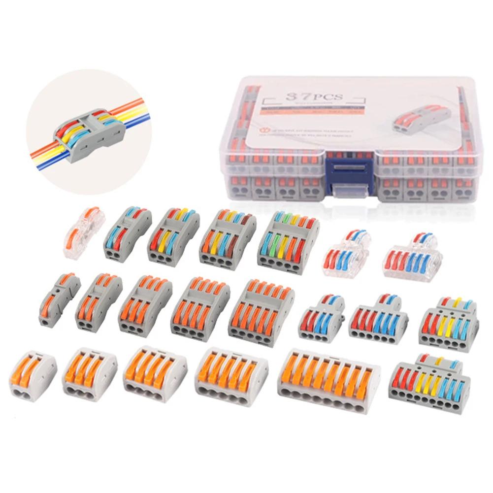 Mini Quick Wire Conductor Connector Universal Compact 2/3 Pin Splicing Push-inTerminal Block 1 in multiple out with fixing Hole