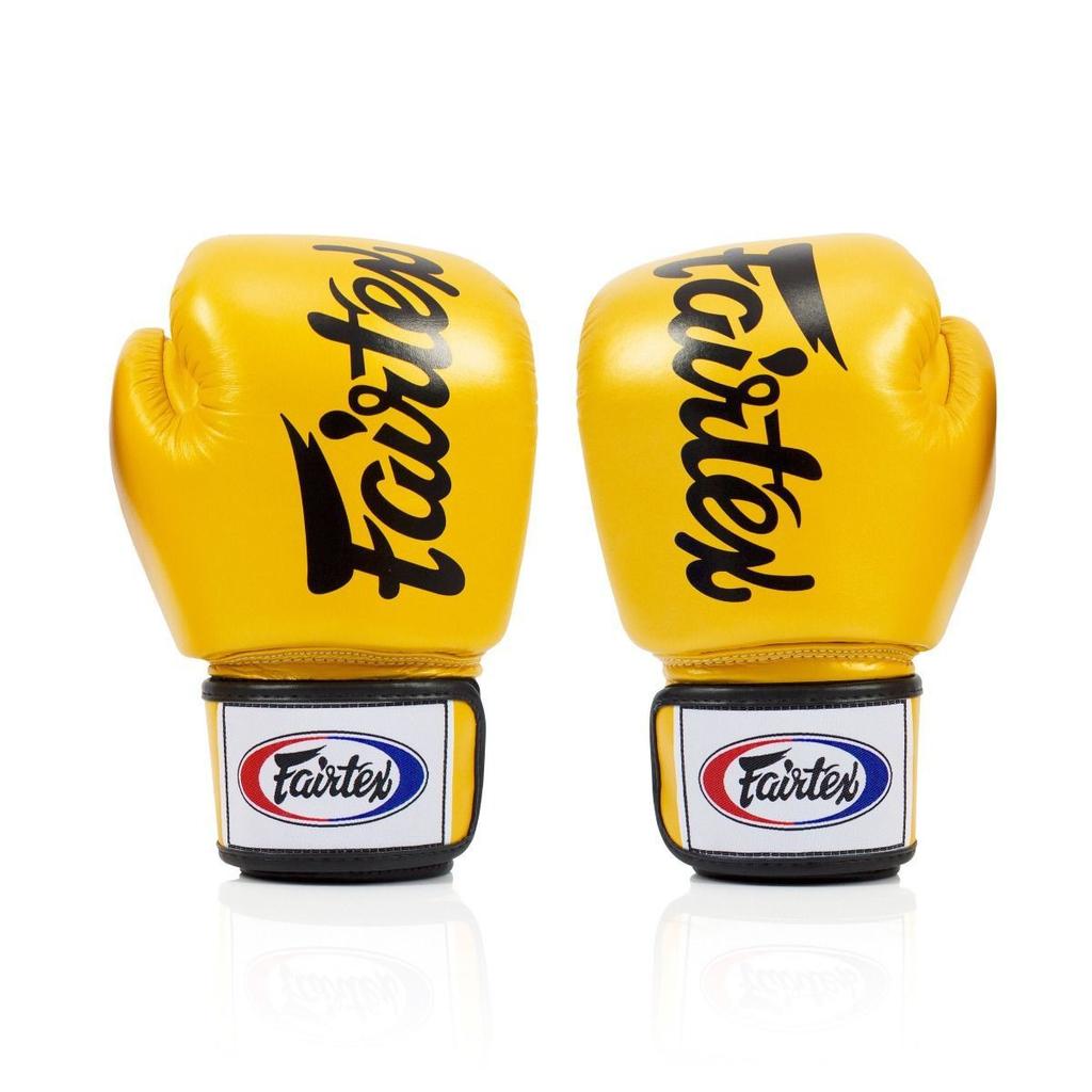 Rękawice Bokserskie Fairtex ze Skóry Naturalnej BGV19 Złote 12oz