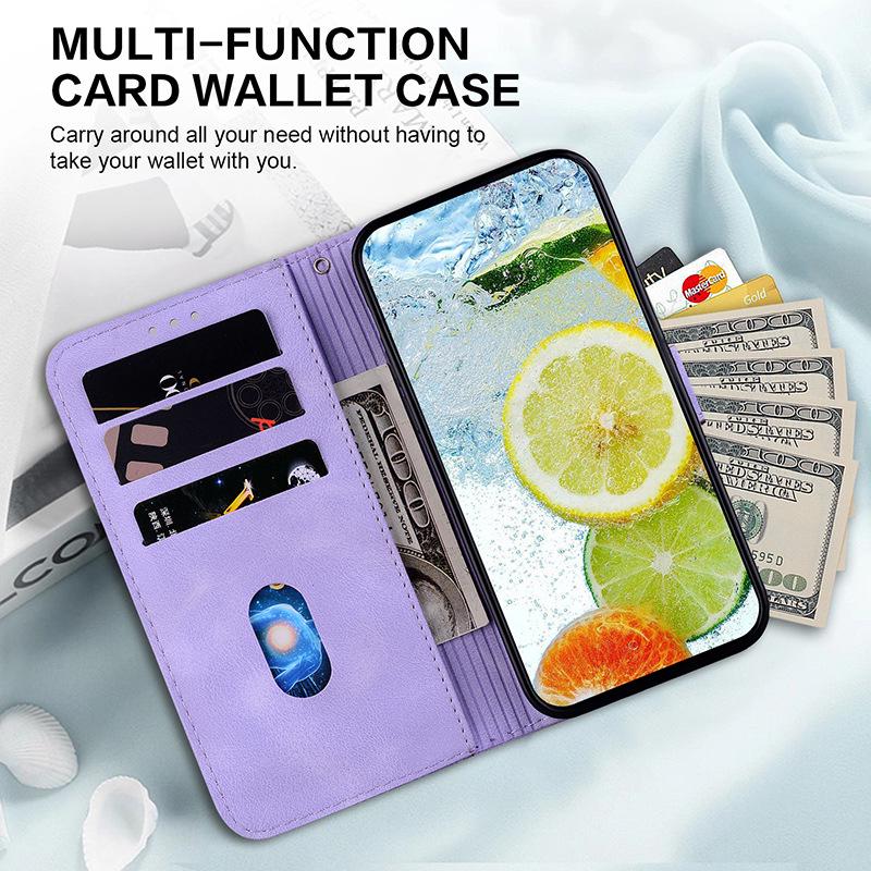Leather Flip Case with Card Slot for TCL 408 - Full Wrap Protective Cover