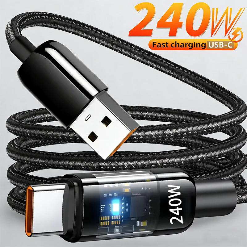 111W Cable Super Fast Charging QC 1.1 Data Cord USB To Type C Cable LED Digital Display Phone Charger For Samsung Xiaomi Cable