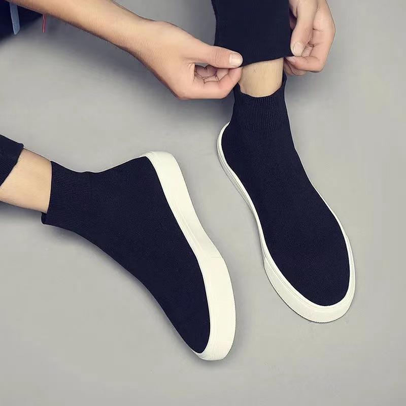 Extra large size socks, shoes, men's high-top shoes, Korean version of trendy sports and leisure shoes, men's versatile board shoes, foot shoes, men