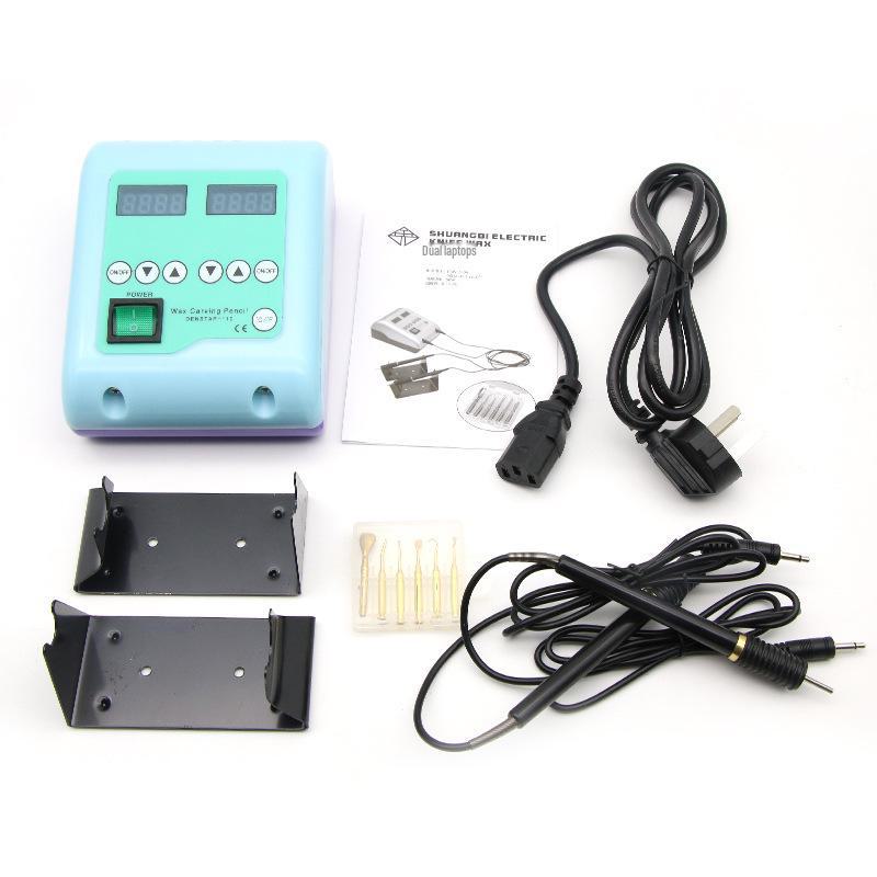 Dual-Pen Electric Wax Engraving Knife with Adjustable Temperature for Dental Technicians