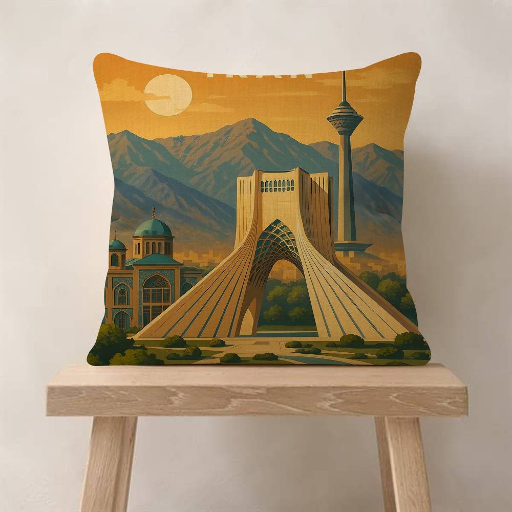 Abstract Ring Art Retro Travel Pillow Cushion Cover Pillowcase Living Room Sofa Home Decor Customized