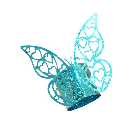 

10 шт. 3D-бабочка Подарочная упаковка Полая бабочка Блестящая упаковочная лента для рукоделия Цветочная Свадебная Подарочная упаковка синий