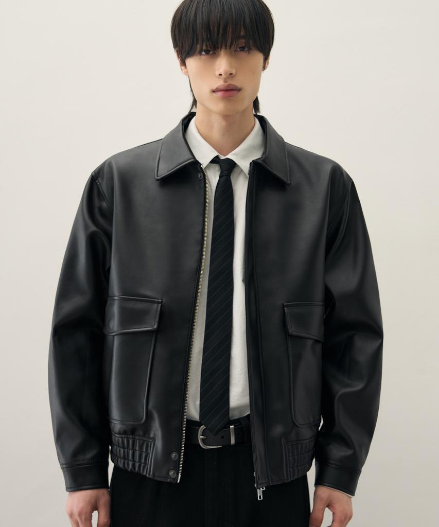 Draw Fit A-2 Leather Blouson Jacket [Brown]