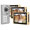 7in 720P WIFI Touch Screen Intercom 3 Monitors Doorbell