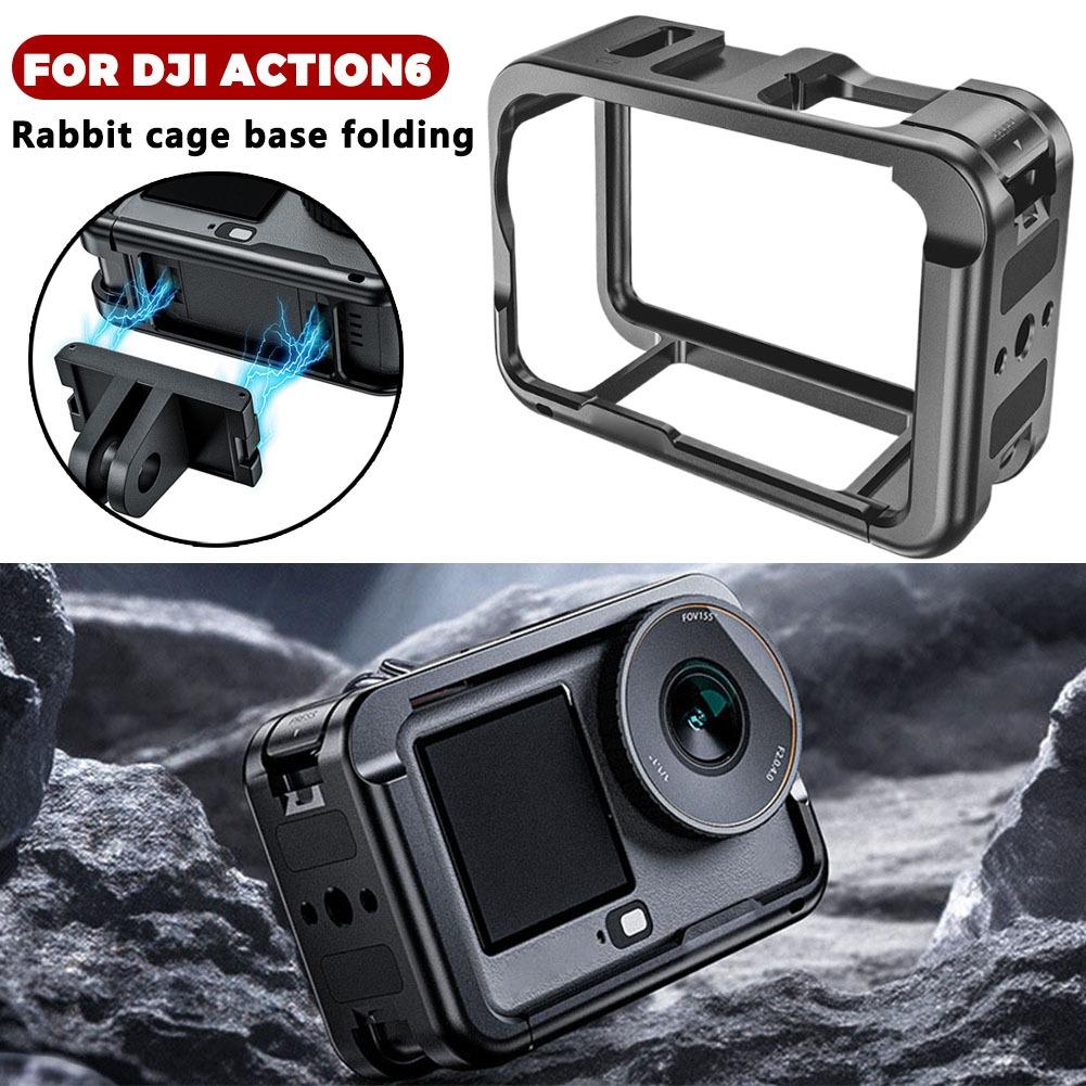 Aluminum Alloy Protective Case For DJI Action 6 Rabbit Cage Frame For DJI Action 6 Panoramic Action Camera Extended Bezel