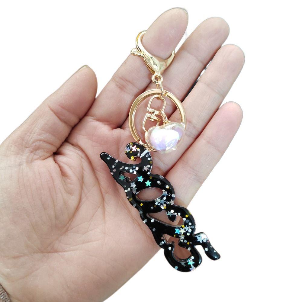 Colorful Sequins Good Luck Pendant 2025 New Year Keyring Bag Charms New Year Keychain  Kids