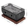 Household Japanese Barbecue Grill Aluminium Alloy Charcoal Barbecue Stove Oven with Wooden Base Plate for Home Outdoor