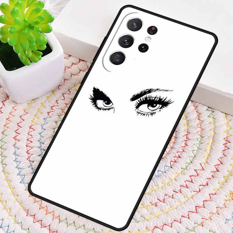Eyes Eyelash Aesthetic Phone Case for Samsung Galaxy note 10 pro S26 Ultra S23 S24 FE S25 S21 S22 PLUS shockproof Cove